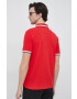 Boss Green Памучна тениска с яка BOSS BOSS ATHLEISURE в червено - Pepit.bg