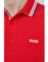 Boss Green Памучна тениска с яка BOSS BOSS ATHLEISURE в червено - Pepit.bg