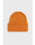 Boss Orange Шапка с вълна BOSS Boss Casual в оранжево от плътен трикотаж - Pepit.bg