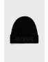 Boss Вълнена шапка в черно от вълна - Pepit.bg