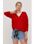 Brave Soul Пуловер дамски в червено - Pepit.bg
