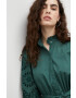 Bruuns Bazaar Памучна рокля в зелено къс модел разкроен модел - Pepit.bg