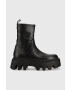 Buffalo Боти Flora Sockboot в черно с платформа - Pepit.bg