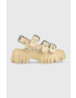 Buffalo Сандали Lion Hard в бежово с платформа 1602136 - Pepit.bg
