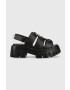 Buffalo Сандали Lion Pierce в черно с платформа 1602048 - Pepit.bg