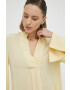 By Malene Birger Копринена блуза в жълто с изчистен дизайн - Pepit.bg
