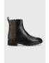 Calvin Klein Боти Cleat Ankle Boot в черно с равна подметка - Pepit.bg