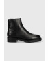 Calvin Klein Боти Rubber Sole Ankle Boot в черно с равна подметка - Pepit.bg