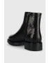 Calvin Klein Боти Rubber Sole Ankle Boot в черно с равна подметка - Pepit.bg