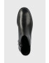 Calvin Klein Боти Rubber Sole Ankle Boot в черно с равна подметка - Pepit.bg