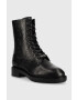 Calvin Klein Боти Rubber Sole Combat Boot в черно с равна подметка - Pepit.bg