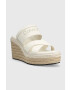 Calvin Klein Чехли WEDGE 50HH - HE в бяло със скосена платформа HW0HW01498 - Pepit.bg