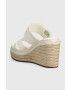 Calvin Klein Чехли WEDGE 50HH - HE в бяло със скосена платформа HW0HW01498 - Pepit.bg