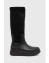 Calvin Klein Гумени ботуши Rain Boot Wedge High в черно - Pepit.bg