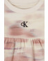 Calvin Klein Jeans Бебешка рокля в бежово къс модел разкроен модел - Pepit.bg