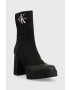 Calvin Klein Jeans Боти Platform Boot Sock в черно с висок ток - Pepit.bg