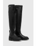 Calvin Klein Jeans Ботуши Combat Knee Boot в черно с равна подметка - Pepit.bg