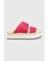 Calvin Klein Jeans Чехли FLATFORM SANDAL WEBBING в розово с платформа YW0YW00966 - Pepit.bg