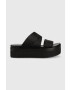 Calvin Klein Jeans Чехли FLATFORM SANDAL WEBBING в черно с платформа YW0YW00966 - Pepit.bg