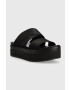 Calvin Klein Jeans Чехли FLATFORM SANDAL WEBBING в черно с платформа YW0YW00966 - Pepit.bg