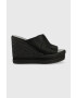 Calvin Klein Jeans Чехли WEDGE SANDAL WEBBING в черно със скосена платформа YW0YW00961 - Pepit.bg