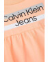 Calvin Klein Jeans Детска рокля в оранжево къс модел разкроен модел - Pepit.bg