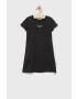 Calvin Klein Jeans Детска рокля в черно къс модел разкроен модел - Pepit.bg