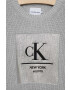 Calvin Klein Jeans Детски памучен пуловер в черно от лека материя - Pepit.bg