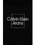 Calvin Klein Jeans Детски памучен суичър в черно с принт - Pepit.bg