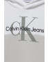 Calvin Klein Jeans Детски памучен суичър в сиво с принт - Pepit.bg