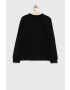 Calvin Klein Jeans Детски памучен суичър в черно с принт - Pepit.bg