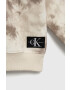 Calvin Klein Jeans Детски суичър в бежово с качулка с десен - Pepit.bg