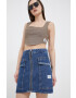 Calvin Klein Jeans Дънкова пола в синьо къс модел разкроен модел - Pepit.bg