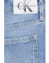 Calvin Klein Jeans Дънкови къси панталони в синьо с десен с висока талия - Pepit.bg