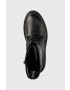 Calvin Klein Jeans Кожени боти Flatform Mid Laceup Boot в черно с платформа - Pepit.bg