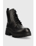Calvin Klein Jeans Кожени кубинки Chunky Combat Laceup Boot в черно с равна подметка - Pepit.bg
