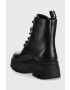 Calvin Klein Jeans Кожени кубинки Chunky Combat Laceup Boot в черно с равна подметка - Pepit.bg
