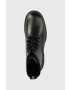 Calvin Klein Jeans Кожени кубинки Chunky Combat Laceup Boot в черно с равна подметка - Pepit.bg