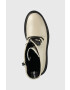 Calvin Klein Jeans Кожени кубинки Flatform Mid Laceup Boot в сиво с платформа - Pepit.bg