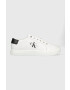 Calvin Klein Jeans Кожени маратонки Classic Cupsole Laceup Low в бяло - Pepit.bg