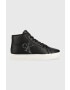 Calvin Klein Jeans Кожени маратонки Classic Cupsole Laceup Mid в черно - Pepit.bg