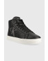 Calvin Klein Jeans Кожени маратонки Classic Cupsole Laceup Mid в черно - Pepit.bg