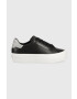 Calvin Klein Jeans Кожени маратонки VULC FLATFORM LACEUP в черно YW0YW01220 - Pepit.bg