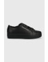 Calvin Klein Jeans Кожени маратонки Vulc Flatform Laceup Low в черно - Pepit.bg