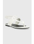Calvin Klein Jeans Кожени сандали FLAT SANDAL HW в бяло YW0YW00953 - Pepit.bg