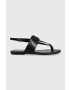 Calvin Klein Jeans Кожени сандали FLAT SANDAL HW в черно YW0YW00953 - Pepit.bg