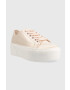 Calvin Klein Jeans Маратонки FLATFORM+ CUPSOLE SATIN в розово - Pepit.bg