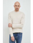 Calvin Klein Jeans Памучен пуловер в бежово - Pepit.bg