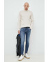Calvin Klein Jeans Памучен пуловер в бежово - Pepit.bg