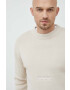 Calvin Klein Jeans Памучен пуловер в бежово - Pepit.bg